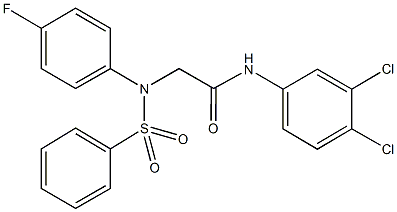 N-(3,4-dichlorophenyl)-2-[(4-fluorophenyl)(phenylsulfonyl)amino]acetamide Struktur