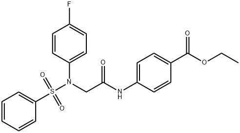 ethyl 4-({[(4-fluorophenyl)(phenylsulfonyl)amino]acetyl}amino)benzoate Struktur