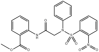 methyl 2-({[({2-nitrophenyl}sulfonyl)anilino]acetyl}amino)benzoate Struktur