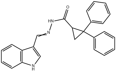 N'-(1H-indol-3-ylmethylene)-2,2-diphenylcyclopropanecarbohydrazide Struktur