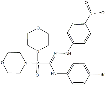 N-(4-bromophenyl)-N'-{4-nitrophenyl}di(4-morpholinyl)phosphinecarbohydrazonamide oxide Struktur