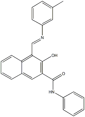 3-hydroxy-4-{[(3-methylphenyl)imino]methyl}-N-phenyl-2-naphthamide Struktur