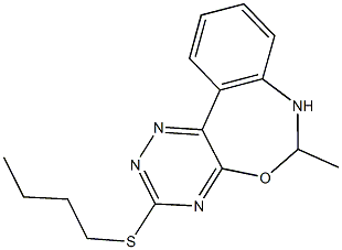 butyl 6-methyl-6,7-dihydro[1,2,4]triazino[5,6-d][3,1]benzoxazepin-3-yl sulfide Struktur