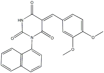 5-(3,4-dimethoxybenzylidene)-1-(1-naphthyl)-2,4,6(1H,3H,5H)-pyrimidinetrione Struktur