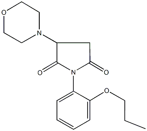 3-(4-morpholinyl)-1-(2-propoxyphenyl)-2,5-pyrrolidinedione Struktur