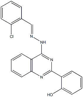 2-chlorobenzaldehyde [2-(2-hydroxyphenyl)-4-quinazolinyl]hydrazone Struktur