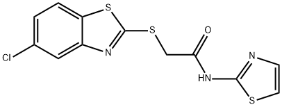 2-[(5-chloro-1,3-benzothiazol-2-yl)thio]-N-(1,3-thiazol-2-yl)acetamide Struktur