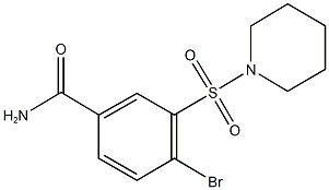 4-bromo-3-(piperidin-1-ylsulfonyl)benzamide Struktur