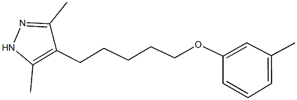 5-(3,5-dimethyl-1H-pyrazol-4-yl)pentyl 3-methylphenyl ether Struktur