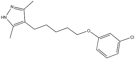 3-chlorophenyl 5-(3,5-dimethyl-1H-pyrazol-4-yl)pentyl ether Struktur