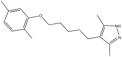 2,5-dimethylphenyl 5-(3,5-dimethyl-1H-pyrazol-4-yl)pentyl ether Struktur