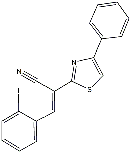 3-(2-iodophenyl)-2-(4-phenyl-1,3-thiazol-2-yl)acrylonitrile Struktur