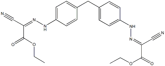 ethyl cyano[(4-{4-[2-(1-cyano-2-ethoxy-2-oxoethylidene)hydrazino]benzyl}phenyl)hydrazono]acetate Struktur