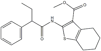 methyl 2-[(2-phenylbutanoyl)amino]-4,5,6,7-tetrahydro-1-benzothiophene-3-carboxylate Struktur