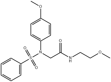 N-(2-methoxyethyl)-2-[4-methoxy(phenylsulfonyl)anilino]acetamide Struktur