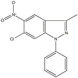 6-chloro-5-nitro-3-methyl-1-phenyl-1H-indazole Struktur