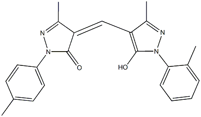 4-{[5-hydroxy-3-methyl-1-(2-methylphenyl)-1H-pyrazol-4-yl]methylene}-5-methyl-2-(4-methylphenyl)-2,4-dihydro-3H-pyrazol-3-one Struktur