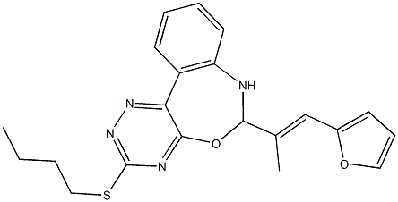 butyl 6-[2-(2-furyl)-1-methylvinyl]-6,7-dihydro[1,2,4]triazino[5,6-d][3,1]benzoxazepin-3-yl sulfide Struktur