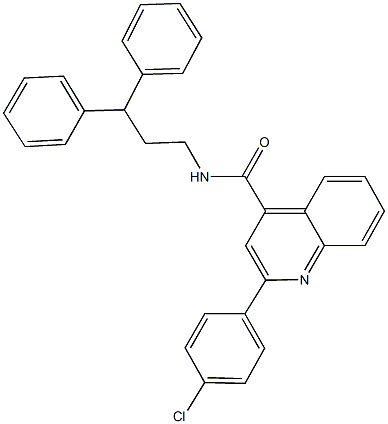 2-(4-chlorophenyl)-N-(3,3-diphenylpropyl)-4-quinolinecarboxamide Struktur