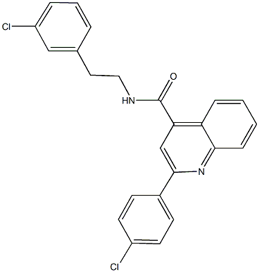 2-(4-chlorophenyl)-N-[2-(3-chlorophenyl)ethyl]-4-quinolinecarboxamide Struktur