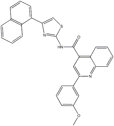 2-(3-methoxyphenyl)-N-[4-(1-naphthyl)-1,3-thiazol-2-yl]-4-quinolinecarboxamide Struktur