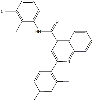 N-(3-chloro-2-methylphenyl)-2-(2,4-dimethylphenyl)-4-quinolinecarboxamide Struktur