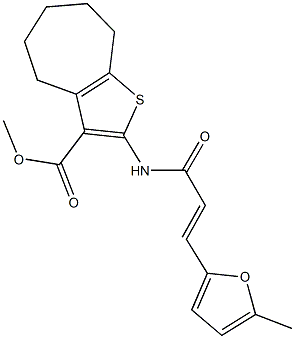 methyl 2-{[3-(5-methyl-2-furyl)acryloyl]amino}-5,6,7,8-tetrahydro-4H-cyclohepta[b]thiophene-3-carboxylate Struktur