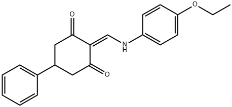 2-[(4-ethoxyanilino)methylene]-5-phenylcyclohexane-1,3-dione Struktur