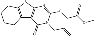 methyl [(3-allyl-4-oxo-3,4,5,6,7,8-hexahydro[1]benzothieno[2,3-d]pyrimidin-2-yl)sulfanyl]acetate Struktur