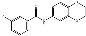 3-bromo-N-2,3-dihydro-1,4-benzodioxin-6-ylbenzamide Struktur