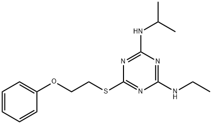 N-ethyl-N-{4-(isopropylamino)-6-[(2-phenoxyethyl)sulfanyl]-1,3,5-triazin-2-yl}amine Struktur