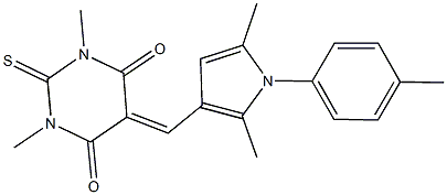 5-{[2,5-dimethyl-1-(4-methylphenyl)-1H-pyrrol-3-yl]methylene}-1,3-dimethyl-2-thioxodihydro-4,6(1H,5H)-pyrimidinedione Struktur