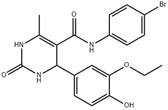 N-(4-bromophenyl)-4-(3-ethoxy-4-hydroxyphenyl)-6-methyl-2-oxo-1,2,3,4-tetrahydropyrimidine-5-carboxamide Struktur