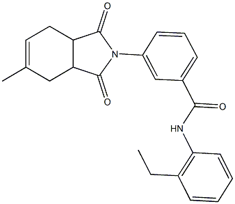 N-(2-ethylphenyl)-3-(5-methyl-1,3-dioxo-1,3,3a,4,7,7a-hexahydro-2H-isoindol-2-yl)benzamide Struktur