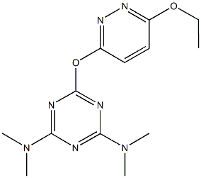 N-{4-(dimethylamino)-6-[(6-ethoxy-3-pyridazinyl)oxy]-1,3,5-triazin-2-yl}-N,N-dimethylamine Struktur