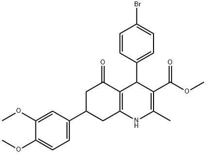 methyl 4-(4-bromophenyl)-7-(3,4-dimethoxyphenyl)-2-methyl-5-oxo-1,4,5,6,7,8-hexahydro-3-quinolinecarboxylate Struktur