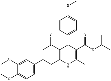 isopropyl 7-(3,4-dimethoxyphenyl)-2-methyl-4-[4-(methylsulfanyl)phenyl]-5-oxo-1,4,5,6,7,8-hexahydro-3-quinolinecarboxylate Struktur