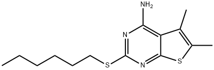 2-(hexylsulfanyl)-5,6-dimethylthieno[2,3-d]pyrimidin-4-amine Struktur