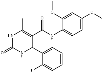 N-(2,4-dimethoxyphenyl)-4-(2-fluorophenyl)-6-methyl-2-oxo-1,2,3,4-tetrahydro-5-pyrimidinecarboxamide Struktur