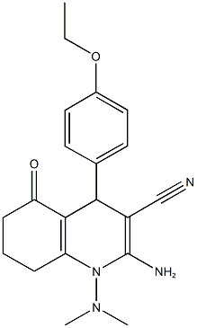 2-amino-1-(dimethylamino)-4-(4-ethoxyphenyl)-5-oxo-1,4,5,6,7,8-hexahydro-3-quinolinecarbonitrile Struktur