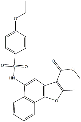 methyl 5-{[(4-ethoxyphenyl)sulfonyl]amino}-2-methylnaphtho[1,2-b]furan-3-carboxylate Struktur