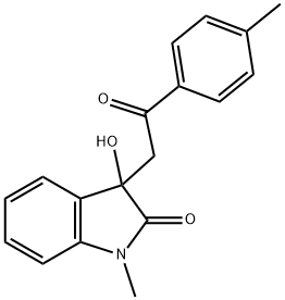 3-hydroxy-1-methyl-3-[2-(4-methylphenyl)-2-oxoethyl]-1,3-dihydro-2H-indol-2-one Struktur