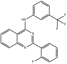 N-[2-(2-fluorophenyl)-4-quinazolinyl]-N-[3-(trifluoromethyl)phenyl]amine Struktur