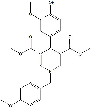 dimethyl 4-(4-hydroxy-3-methoxyphenyl)-1-(4-methoxybenzyl)-1,4-dihydro-3,5-pyridinedicarboxylate Struktur