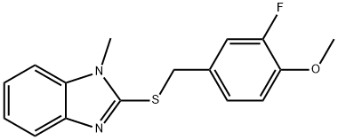 2-[(3-fluoro-4-methoxybenzyl)sulfanyl]-1-methyl-1H-benzimidazole Struktur