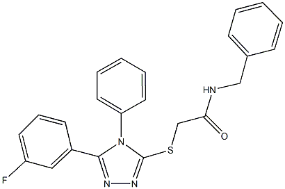 N-benzyl-2-{[5-(3-fluorophenyl)-4-phenyl-4H-1,2,4-triazol-3-yl]sulfanyl}acetamide Struktur