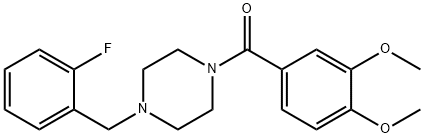 1-(3,4-dimethoxybenzoyl)-4-(2-fluorobenzyl)piperazine Struktur