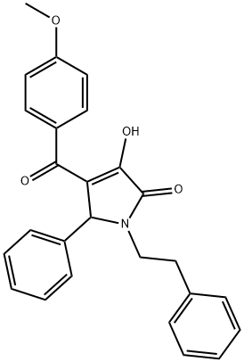 3-hydroxy-4-(4-methoxybenzoyl)-5-phenyl-1-(2-phenylethyl)-1,5-dihydro-2H-pyrrol-2-one Struktur