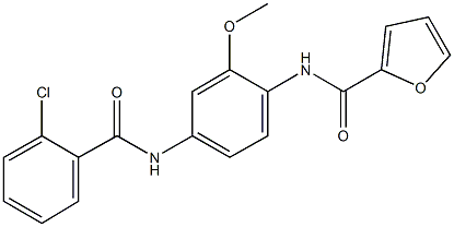 N-{4-[(2-chlorobenzoyl)amino]-2-methoxyphenyl}-2-furamide Struktur