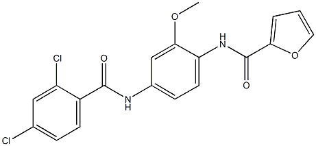 N-{4-[(2,4-dichlorobenzoyl)amino]-2-methoxyphenyl}-2-furamide Struktur